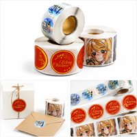 Autocollants d'étanchéité pour enveloppes personnalisés, étiquettes autocollantes imperméables, design de dessin animé mignon pour l'emballage de cadeaux, fête