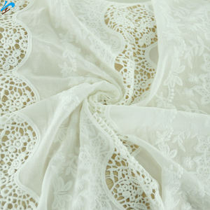 Personnalisation Doucement Toucher Coton Chinois Tissu De Broderie Tulle Brode Maille Suisse Voile Tissu De Broderie pour Dame Fille Robe - Product Image 1