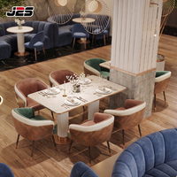 J2S Modern Commerciële Restaurantmeubelen Tafels en Stoelsets met Houten Booth Zitplaatsen voor Compleet Hospitality Projecten