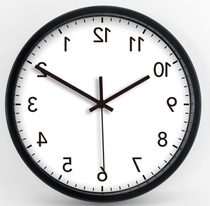 12" <b>Battery</b> Operated Anticlockwise Reverse Run Backwards Wall <b>Clock</b> for Living Room Office School Classroom Hairdressing - Product Image 1