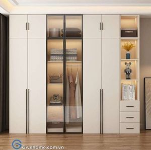 Armadio Pieghevole in Legno dal Design Francese Moderno, Porte in MDF, Arredamento Portatile e Regolabile per Camera da Letto, Ampia Capacità di Stoccaggio - Product Image 2