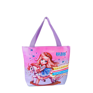 Bolsos de playa con estampado digital de caballo para niñas, 31x32x8CM, con cinta colorida, bolso pequeño para niños - Product Image 1