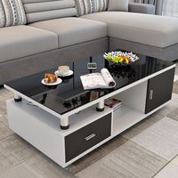 Ensemble table basse intelligente et meuble TV pour salon, table basse diamant, table basse carrée en bois