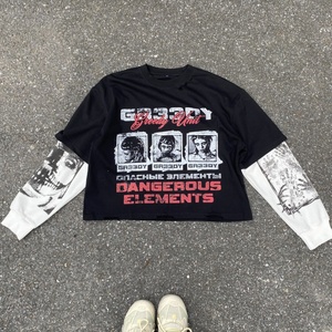 Biểu Tượng Tùy Chỉnh Boxy Phù Hợp Với Quá Khống Hai Lớp Waffle Đau Kheo Dài Tay Áo Trống Thời Trang Thời Trang Phố Quần Áo Nhiệt Áo Phông Cho Nam Giới - Product Image 3