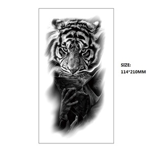 Tatouages temporaires noirs pour le haut du <span class=keywords><strong>bras</strong></span>, <span class=keywords><strong>Lion</strong></span>, Tigre, Serpent, Hibou, autocollants de <span class=keywords><strong>tatouage</strong></span> factices imperméables, autocollants d'art corporel longue durée pour hommes - Product Image 4
