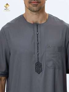 Robe en polyester à manches courtes Al Haramain pour homme, anti-statique, élégante, motif tribal, séchage rapide, légère, respirante, pour un usage quotidien - Product Image 3