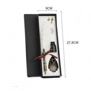 Ensemble de stylos plume de luxe avec pointe en acier inoxydable et encre pour cadeaux d'entreprise ou stylo-plume de luxe professionnel avec porte-stylo - Product Image 4