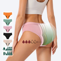 Culottes menstruelles réutilisables en coton de bambou biodégradable pour femmes, protection anti-fuites pour flux abondant
