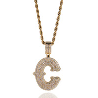 Collier Pendentif Lettre Initiale Plaqué Or Rose, Argent et Rose, avec Lettre Baguette Couleur Or, Bijou Prénom