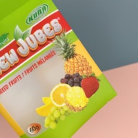 Mixed Fruit Pet/Pe Achterkant Afdichting Food Grade Aanpasbare Tas Met Mat Transparant Raam Ophanggat Middelste Afdichting Zakje