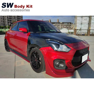 Protector de Parachoques Delantero de Fibra de Carbono para <span class=keywords><strong>Suzuki</strong></span> <span class=keywords><strong>Swift</strong></span> ZC33S 2017-2023 con Recortes para Escape, Alerón de Protección, Mejora de Modificación - Product Image 4