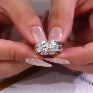 แหวนเพชรพลอยชั้นดี ทองแท้ 10K 14K 18K ทรงลูกแพร์ คุณภาพ DEF VVS แหวนมอสซาไนต์ แหวนแต่งงาน แหวนหมั้น สำหรับผู้ชาย งานปาร์ตี้ - Product Image 3