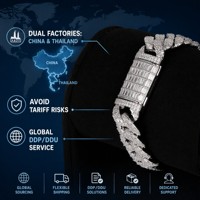 Bracelet jonc Miami Cuban 15 mm en laiton avec zircon cubique 5A, forme géométrique, unisexe, bijoux classiques de haute qualité, chaîne à maillons cubains