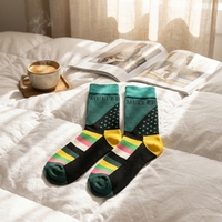 Chaussettes habillées respirantes pour homme-Confort haut de gamme avec rayures et pois, Tenue formelle/décontractée