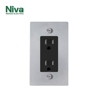 Prises murales américaines, multiprises, panneau métallique, type 118, prise en laiton, USB type C, norme américaine pour la maison, l'hôtel, la villa, Niva