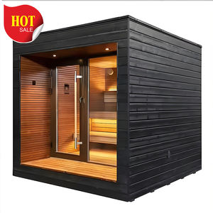 غرفة ساونا جافة 4 من الأرز الأحمر في الهواء الطلق بعيدة مع علاج بالضوء للبيع - Product Image 4