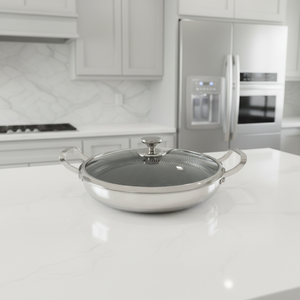 Sartén Antiadherente Moderna de 32 cm con Triple Capa de Panal, Apta para Inducción y Estufas de Gas, Ollas y Sartenes - Product Image 1