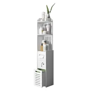 Perfect Waterproof Floor Standing Tall Slim Bathroom Storage Cabinet for Small Space