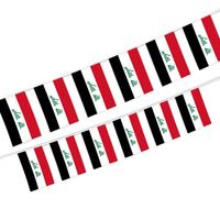 Fabricant de guirlandes de drapeaux irakiens en gros avec taille et motif personnalisés pour la décoration