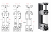 Porte coulissante moderne en alliage d'aluminium à rupture de pont thermique série 40, insonorisée, isolante thermiquement, coupe-vent pour balcon 4 côtés