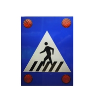 Panneaux de signalisation routière solaires à LED clignotants pour passages piétons, visibilité améliorée, construction en PC et aluminium, feuille réfléchissante HIP, nouvelle technologie ASP