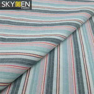 柔らかい感触平織り卸売糸染めストライプウォッシュドコットン生地 - Product Image 3