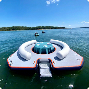 Plateforme de parc aquatique gonflable commercial |   Grande île flottante avec ancre pour les centres de villégiature et les lacs - Product Image 1