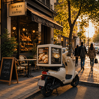 Panneau d'affichage LED publicitaire pour scooter de livraison, faible consommation, haute luminosité, vente en gros