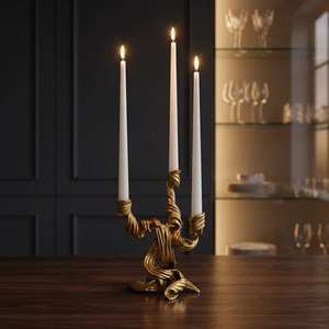 Candelabro de Latón de Lujo Hecho a Mano para Mesa de Comedor, Sala de Estar, Mesa de Centro, Dormitorio, Decoración del Hogar, Pieza Decorativa Navideña - Product Image 3