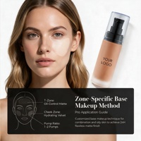 Fond de teint liquide matifiant waterproof à couvrance totale, végan et sans cruauté, avec logo personnalisé Beauty Factory, pour le contrôle du sébum