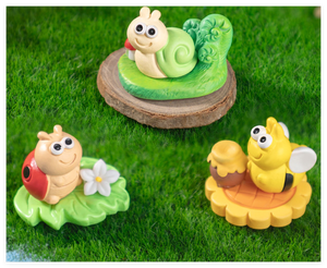 3D résine fleur champignon miel escargots abeilles coccinelles animaux figurines poupée enfants jardinage Miniature jouet éducatif fée maison ensemble - Product Image 5