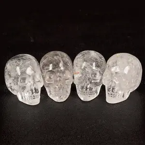 Hand Carved Natural Crystals Quartz Real Human Life Size Crystals Skulls