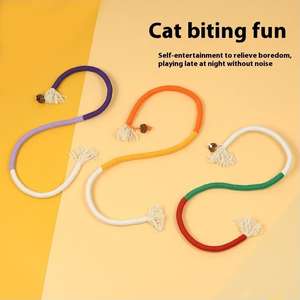 HIPHOPPET BSCI 70cm corda di cotone giocattoli da masticare per gatti resistente al morso e resistente ai denti per pulire le serie interattive di colori giocosi - Product Image 4