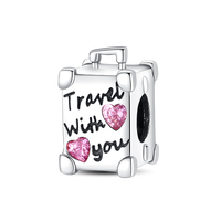 Breloques Pendentifs pour Appareil Photo et Bagages, Style Tourisme, en Cuivre Plaqué Argent, pour Bracelets DIY, Logo Personnalisé, Petite Quantité