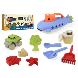 Migliori giocattoli da spiaggia <span class=keywords><strong>per</strong></span> bambini all'ingrosso materiale paglia di grano Buggy auto con barca 9 pezzi accessori <span class=keywords><strong>per</strong></span> la <span class=keywords><strong>sabbia</strong></span> - Product Image 2