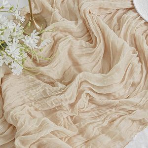 <span class=keywords><strong>Chemin</strong></span> de <span class=keywords><strong>table</strong></span> rustique en gaze de coton pour mariage, 10 pieds, tissu bohème <span class=keywords><strong>beige</strong></span>, décoration de <span class=keywords><strong>table</strong></span> pour mariage, dîner, événements - Product Image 5