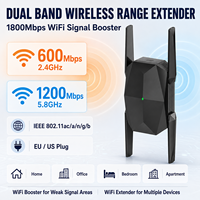 Pengulang WiFi 1800Mbps Dual Band, Penguat Sinyal WiFi Jangkauan Luas, Amplifier WiFi Jarak Jauh untuk Rumah, Kantor, Hotel