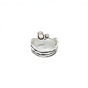 Modern Handmade Wave Pattern <b>Ring</b> in 925 Sterling Silver with Dual <b>Citrine</b> Gemstone Design Jewelry Collection - Product Image 2