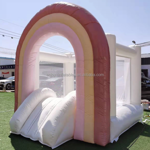 Precio barato Pvc Pastel Arco Iris castillo hinchable comercial inflable con tobogán chico Casa de rebote inflable para <span class=keywords><strong>alquiler</strong></span> de fiestas - Product Image 2