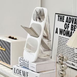 Three-Tier Non-Folding <b>Kitchen</b> Partition Chopsticks Cutlery <b>Storage</b> Rack Dustproof Multifunctional Organizing Plastics - Product Image 1