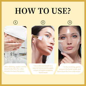 علامة خاصة قناع ترطيب للعناية بالوجه مضاد للشيخوخة والتجاعيد والكولاجين والكركم خلال الليل للتغليف التقشير - Product Image 3