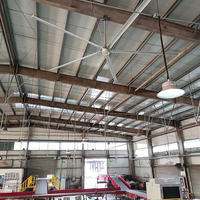 Qixiang 12ft 3600mm 0,4KW HVLS Großformatiger Fabrik-Dachventilator Geräuscharm 220V PMSM-Motor 5 Flügel Kugellager Deckenventilator für Große Räume