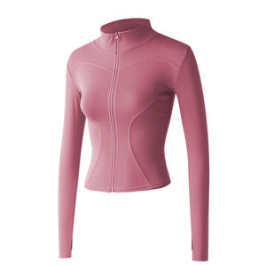 2026 Outdoor Seamless Long Sleeve Women's <b>Yoga</b> <b>Jacket</b> Breathable Stretch Running Cycling Sports <b>Jackets</b> Gym Sportswear <b>Yoga</b> Top - Product Image 1