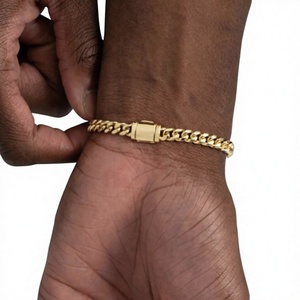Moissanite Cuban Link & <b>Chain</b> Bracelet 925 Sterling Silver Iced Hip Hop <b>Rapper</b> Jewelry Dvars Diamond DBM-36 18K Gold Plated - Product Image 1
