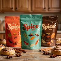 Sachet Doypack Personnalisé Imprimé Tricolore avec Fenêtre Ronde, Sac Refermable Haute Barrière pour Mélange de Noix et Snacks de Fruits Secs Naturels