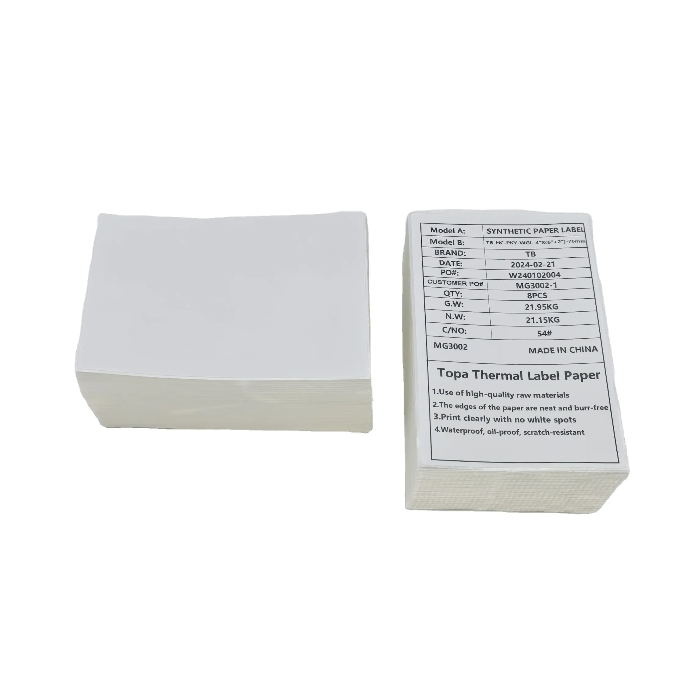 Grosir Fanfold Label termal 100x150 4x6 Waybill tahan air Label pengiriman kertas untuk printer termal gulungan kompatibel
