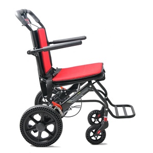 Venta de fábrica, neumáticos traseros de 12 ", silla de ruedas Manual portátil de aleación de aluminio, silla de ruedas plegable ligera para viajes - Product Image 2