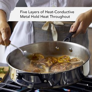High Quality Durable Tri-Ply Stainless Steel <b>Cookware</b> Set Stockpot Saucepan Eco-Friendly Gas Induction Ready Glass Cover - Product Image 4