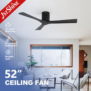 Ventilateur de <span class=keywords><strong>plafond</strong></span> 1stshine Profil bas Noir Bois massif Haute vitesse Ventilateur de <span class=keywords><strong>plafond</strong></span> encastré avec télécommande - Product Image 2