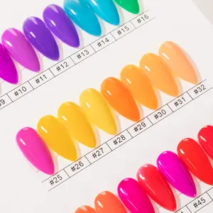 Conjunto de 48 cores de Neon Gel para unhas, frasco personalizado com embalagem de produtos para salão de beleza, esmalte em gel para unhas, conjunto de esmalte em gel UV